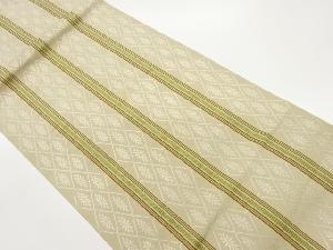 本場筑前博多縞に菱模様織出し名古屋帯